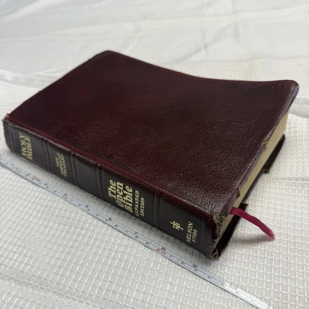 Nelson Open Bible 1985 KJV Expanded Edition Genuine Leather Soft Cover‎ Red